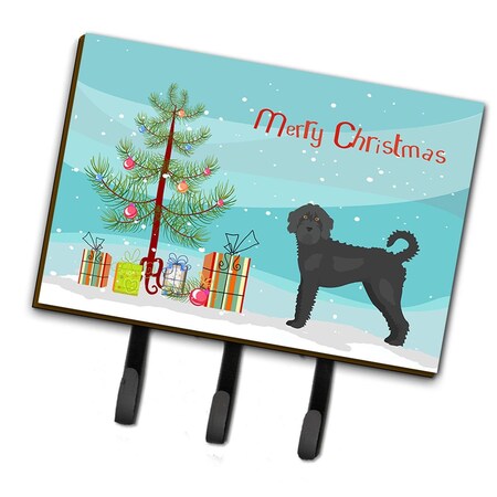 Carolines Treasures Black Labradoodle Christmas Tree Leash or Key Holder CK3847TH68